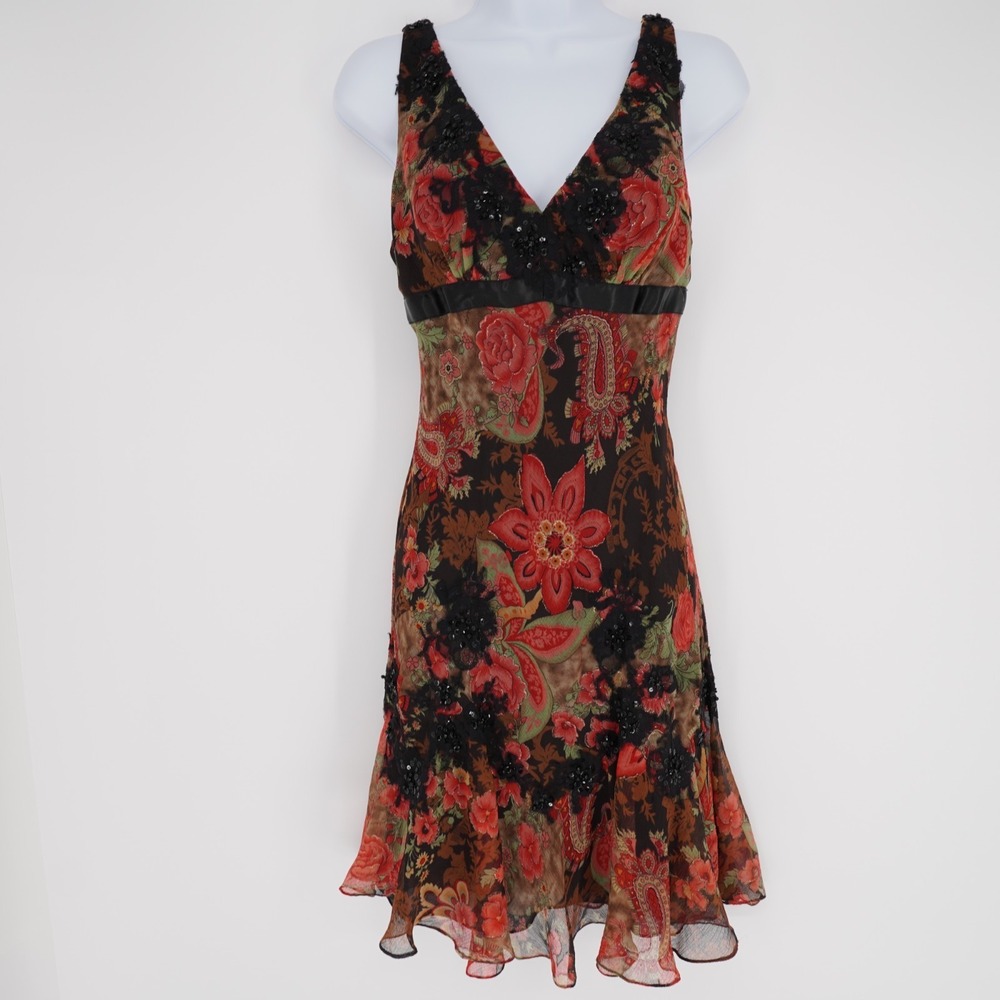 Sample Y2K Babydoll Fairy Dress 6 Dark Romantic Floral Sequin Chiffon Lace